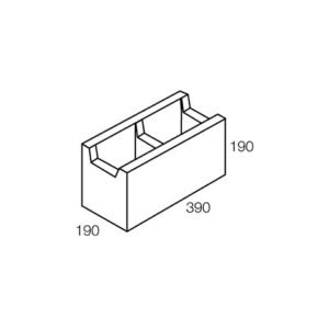 Besser Block Channel 390 x 190 x 190 Masonry Concrete Grey Hollow Block